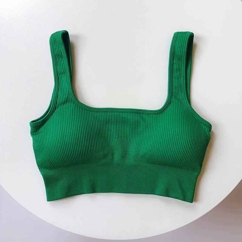 Pepper Ribbed Built-In Bra Crop Top